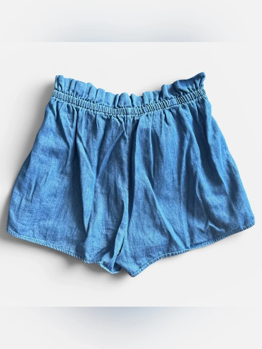 Lightweight Tie-Front Denim Shorts
